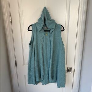 Chalet Et Ceci Sea Foam Green Hooded Slub Cotton Vest XL - New without Tags